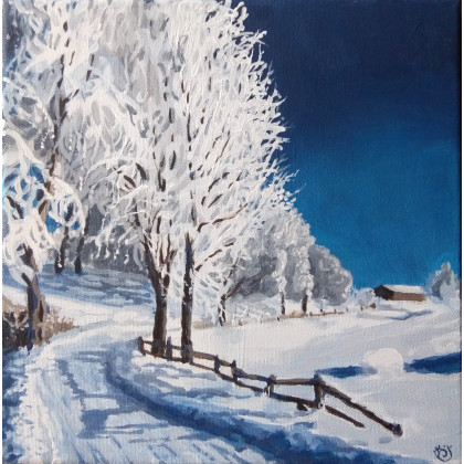 Zima, Marta Konopacka, obrazy akryl