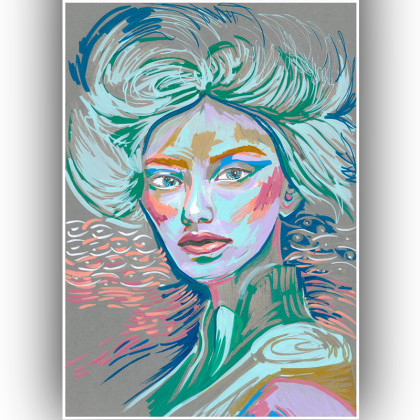 Portret oniryczny, Anawa-art, rysunki tech.mieszana