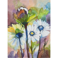 Margerytki obietnica, Akwarela 24x32 cm