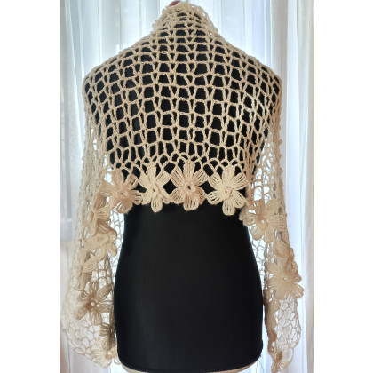 Szal mgiełka z kwiatami, Danuta Zgoł, chusty,apaszki