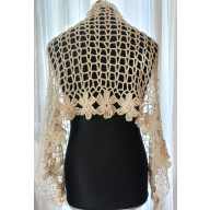 Szal mgiełka z kwiatami