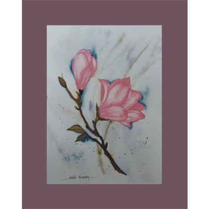 Akwarela Akwarelka Obraz pt: Magnolia 22,5 x 30, Beata Rudecka, obrazy akwarela