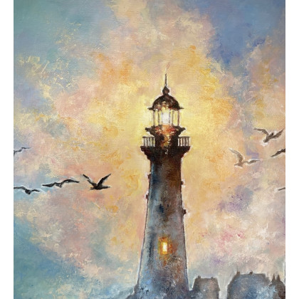 Myroslava Burlaka - obrazy olejne - Latarnia morska o świcie. foto #1
