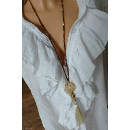 unikatart - korale,naszyjniki - Naszyjnik Z Kamieniem i Chwostem Cytrynowym foto #1