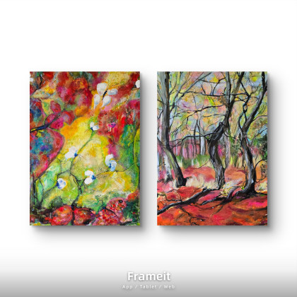 Kompozycja wiosenna, Ewa Mościszko, olej + akryl