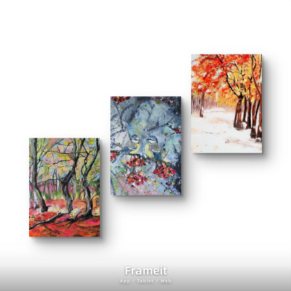 Kompozycja wiosenna, Ewa Mościszko, olej + akryl