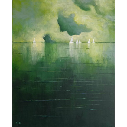 Paulina Lebida - obrazy akryl - Morze w zieleniach - obraz akrylowy 50/40 cm foto #1