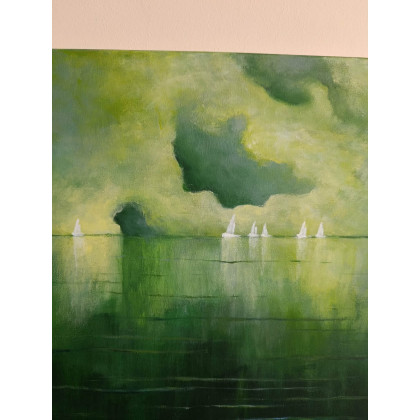 Paulina Lebida - obrazy akryl - Morze w zieleniach - obraz akrylowy 50/40 cm foto #2