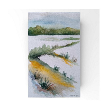 Pejzaż- akwarela 25/15 cm, Paulina Lebida, obrazy akwarela