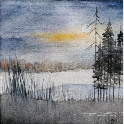 Paulina Lebida - obrazy akwarela - Pejzaż- akwarela 20/20 cm foto #1