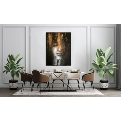 Dorota Kalinowska - obrazy akryl - ILLUZJA 01 - abstrakcyjny portret 90x120 cm foto #2