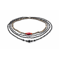 NASZYJNIK BOHO ETNICZNE AKCENTY Z KORALEM