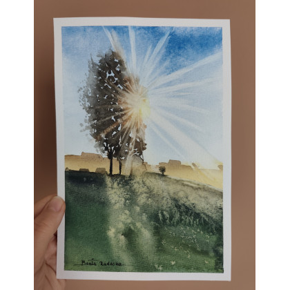 Akwarela Akwarelka Obraz pt: Prześwity 15,3 x 22,5, Beata Rudecka, obrazy akwarela