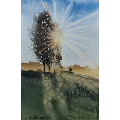 Beata Rudecka - obrazy akwarela - Akwarela Akwarelka Obraz pt: Prześwity 15,3 x 22,5 foto #1