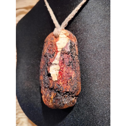 Krzysztof Paweł Kowalski - korale,naszyjniki - Naszyjnik z drewna i lnu. foto #3