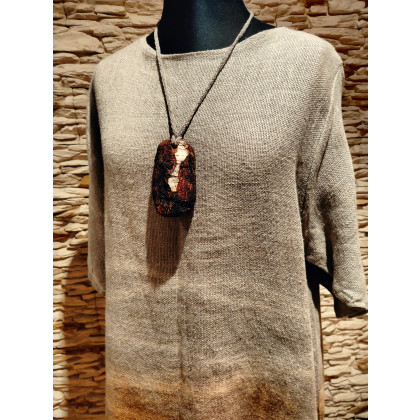 Krzysztof Paweł Kowalski - korale,naszyjniki - Naszyjnik z drewna i lnu. foto #4