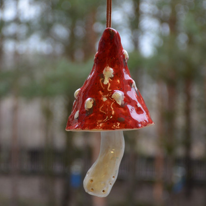 Anawa-art - dekory wiszące - Muchomorek. Ceramiczny dzwonek foto #1