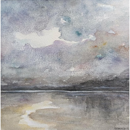 Paulina Lebida - obrazy akwarela - Morze- akwarela 20/20 cm foto #1