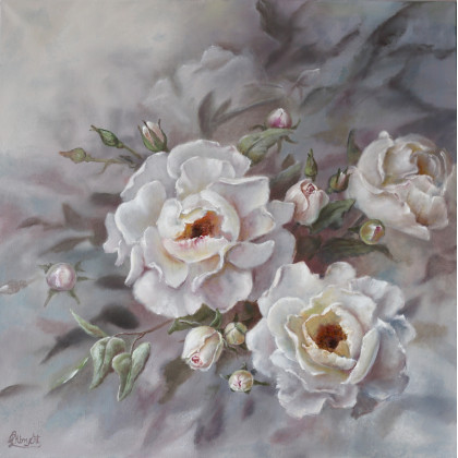 róże ręcznie malowany olejny, Lidia Olbrycht, obrazy olejne