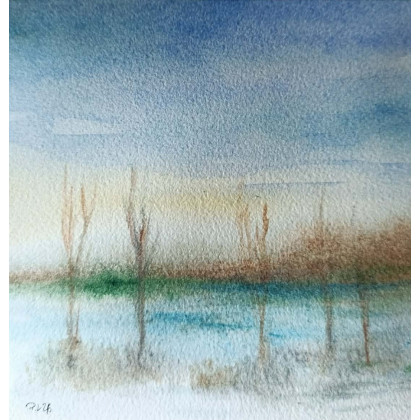 Paulina Lebida - obrazy akwarela - Pejzaż- akwarela 15/15 cm foto #1