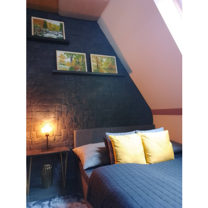 Marzena Dymek - obrazy akryl - Zestaw ręcznie malowanych obrazów akrylowych - Tryptyk jesienny polski pejzaż z ramami w komplecie foto #4