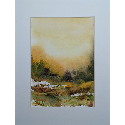 Ewelina Zajączkowska - obrazy akwarela - Złota mgła - akwarela foto #1