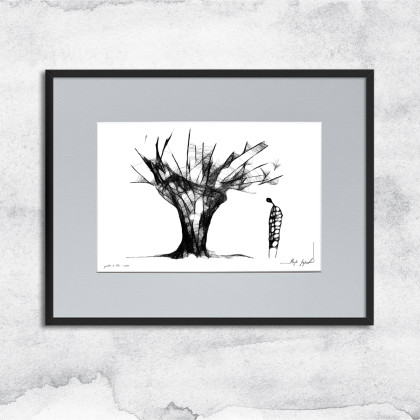 Grafika oprawiona w ramę - 134, Maja Gajewska, rysunki tech.mieszana