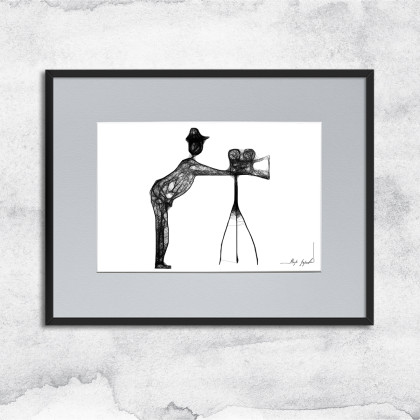 Grafika oprawiona w ramę - 79, Maja Gajewska, rysunki tech.mieszana