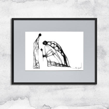 Grafika oprawiona w ramę - 40, Maja Gajewska, rysunki tech.mieszana