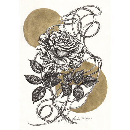 ,, Radość roztańczona- unikatowy rysunek A4 ,,., Jolanta Frankiewicz, rysunek tuszem