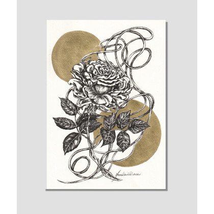 Jolanta Frankiewicz - rysunek tuszem - ,, Radość roztańczona- unikatowy rysunek A4 ,,. foto #1