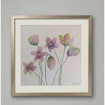 Paulina Lebida - obrazy akwarela - Kwiatki- akwarela 20/20 cm foto #1