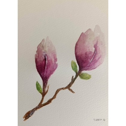 Paulina Lebida - obrazy akwarela - Kwiaty- akwarela A5 foto #1