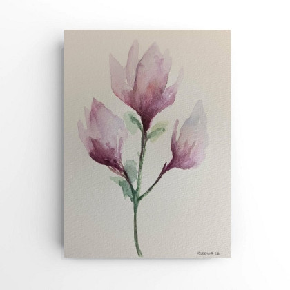 Kwiaty 2- akwarela A5, Paulina Lebida, obrazy akwarela