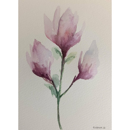 Paulina Lebida - obrazy akwarela - Kwiaty 2- akwarela A5 foto #1