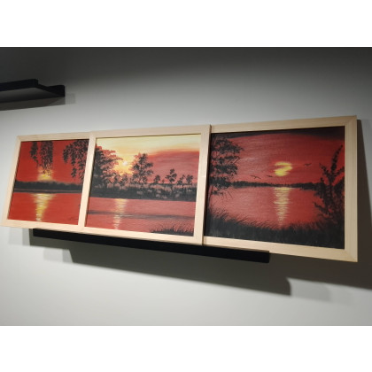 Marzena Dymek - obrazy akryl - GOTOWY ZESTAW PREZENTOWY NA DZIEŃ KOBIET - 3 MALOWANE OBRAZY W RAMACH foto #1