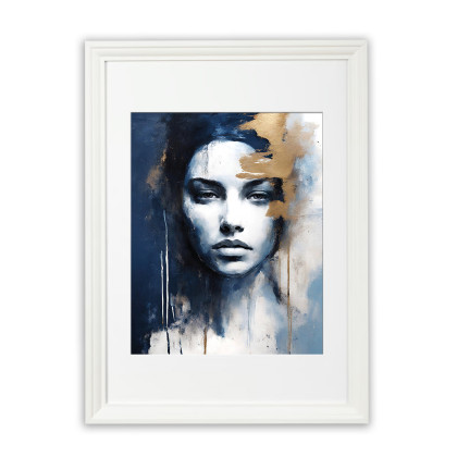 PORTRET kobiety in Blue 01, plakat 39x49 cm, Dorota Kalinowska, plakaty