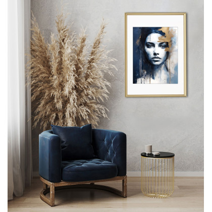 Dorota Kalinowska - plakaty - PORTRET kobiety in Blue 01, plakat 39x49 cm foto #1