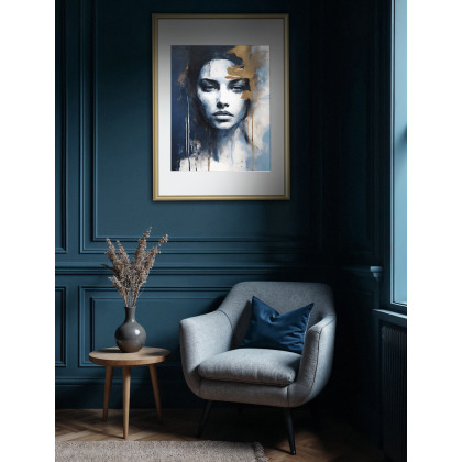 Dorota Kalinowska - plakaty - PORTRET kobiety in Blue 01, plakat 39x49 cm foto #2