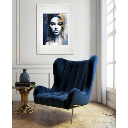 Dorota Kalinowska - plakaty - PORTRET kobiety in Blue 01, plakat 39x49 cm foto #3