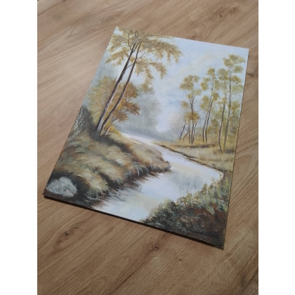 Marzena Dymek - obrazy akryl - ZESTAW RĘCZNIE MALOWANYCH OBRAZÓW Z RAMAMI - DYPTYK: MAGICZNA WIOSNA-JESIEŃ foto #2