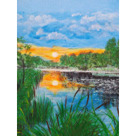 ZESTAW RĘCZNIE MALOWANYCH OBRAZÓW Z RAMAMI - DYPTYK: MAGICZNA WIOSNA-LATO