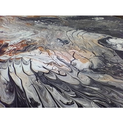 Marzena Dymek - obrazy tech. mieszana - ZESTAW RĘCZNIE MALOWANYCH OBRAZÓW Z RAMAMI - DYPTYK: MISTYCZNY POURING foto #2