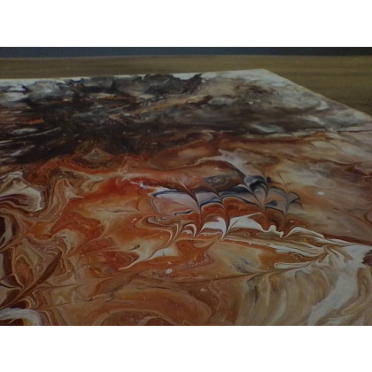 Marzena Dymek - obrazy tech. mieszana - ZESTAW RĘCZNIE MALOWANYCH OBRAZÓW Z RAMAMI - TRYPTYK: ENERGETYCZNY POURING foto #2