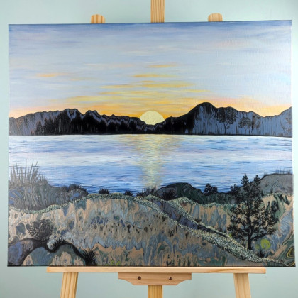 Elżbieta Hanarz - obrazy akryl - Zachód słońca - akryl na płótnie 60x70 foto #1