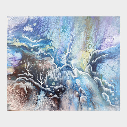 Rafa koralowa - Abstrakcja, akryl na płótnie 50x60, Elżbieta Hanarz, obrazy akryl