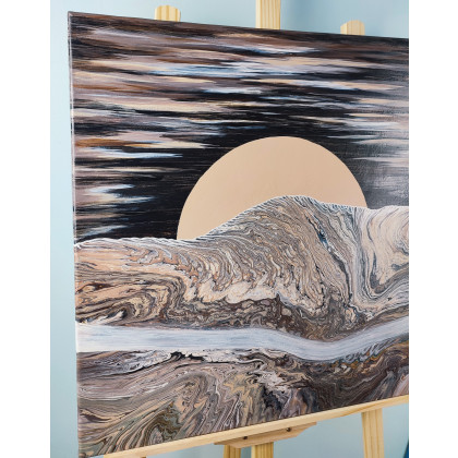 Elżbieta Hanarz - obrazy akryl - Pustynne słońce - Akryl na płótnie 60x60 foto #2