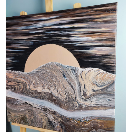 Elżbieta Hanarz - obrazy akryl - Pustynne słońce - Akryl na płótnie 60x60 foto #3