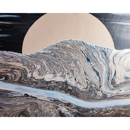 Elżbieta Hanarz - obrazy akryl - Pustynne słońce - Akryl na płótnie 60x60 foto #4