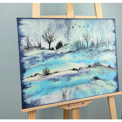 Elżbieta Hanarz - obrazy akryl - Krajobraz zimowy - Akryl 40x50 foto #2